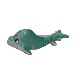 Goffa Whale Plush Stuffed Animal Toy Green Glitter Ages 3 and Up 11 inch